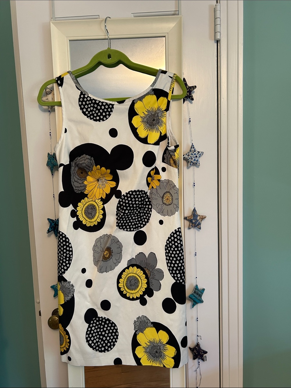 Trina Turk Yellow & Black Floral Shift Dress 8